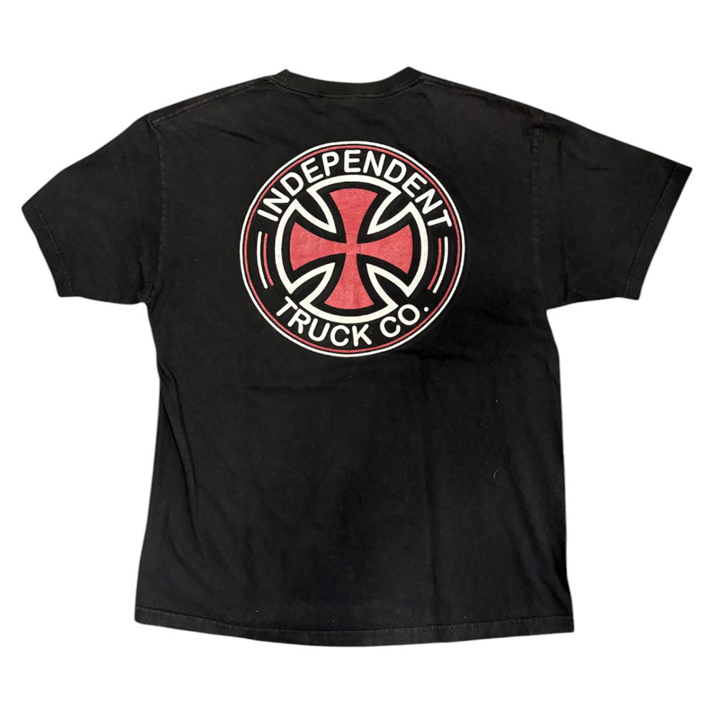 【INDEPENDENT】インディペンデント 縦ネームロゴプリントTシャツ ブラック 90’s NHSタグ  L