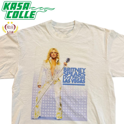 [Britney Spears] Rare Britney Spears 2001 Live T-shirt (White) / Equivalent to Size L