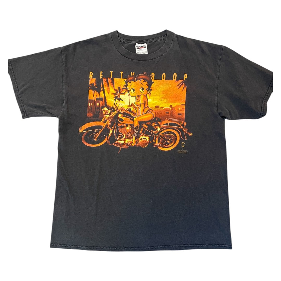 【BETTY BOOP】ベティブープ Tシャツ バイカー GILDAN 90’s XL
