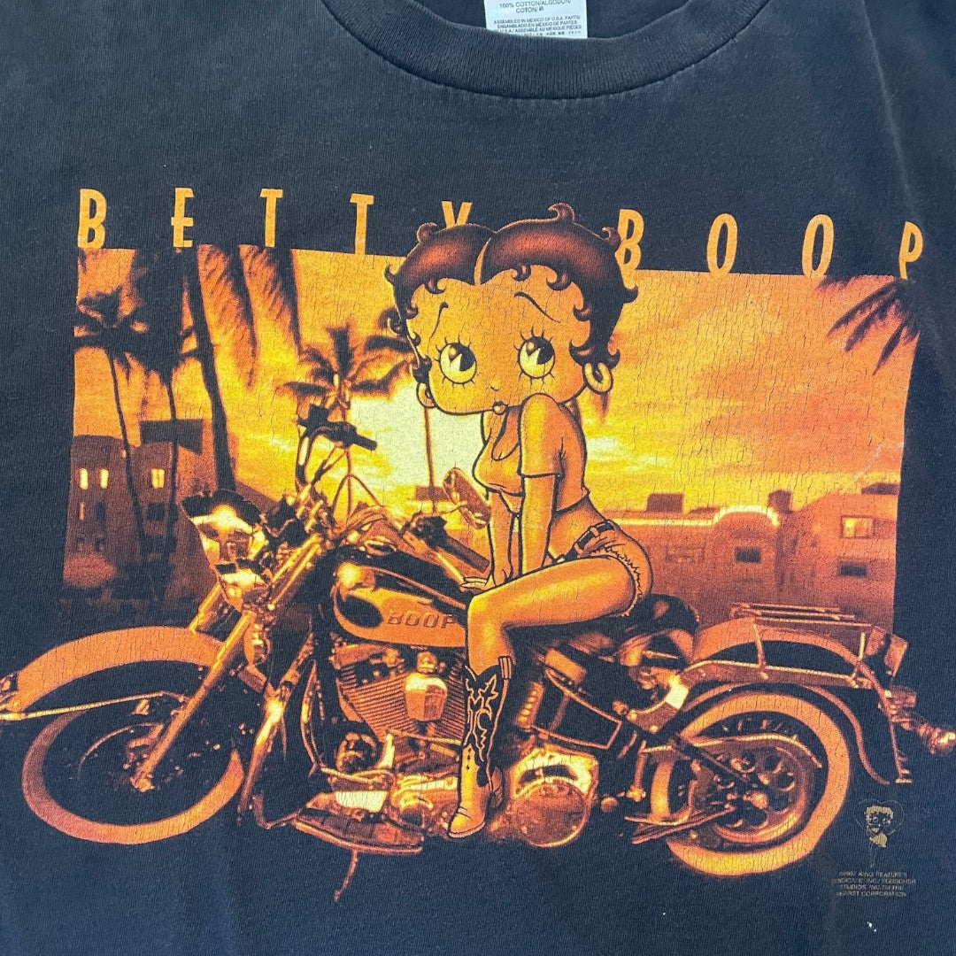 【BETTY BOOP】ベティブープ Tシャツ バイカー GILDAN 90’s XL