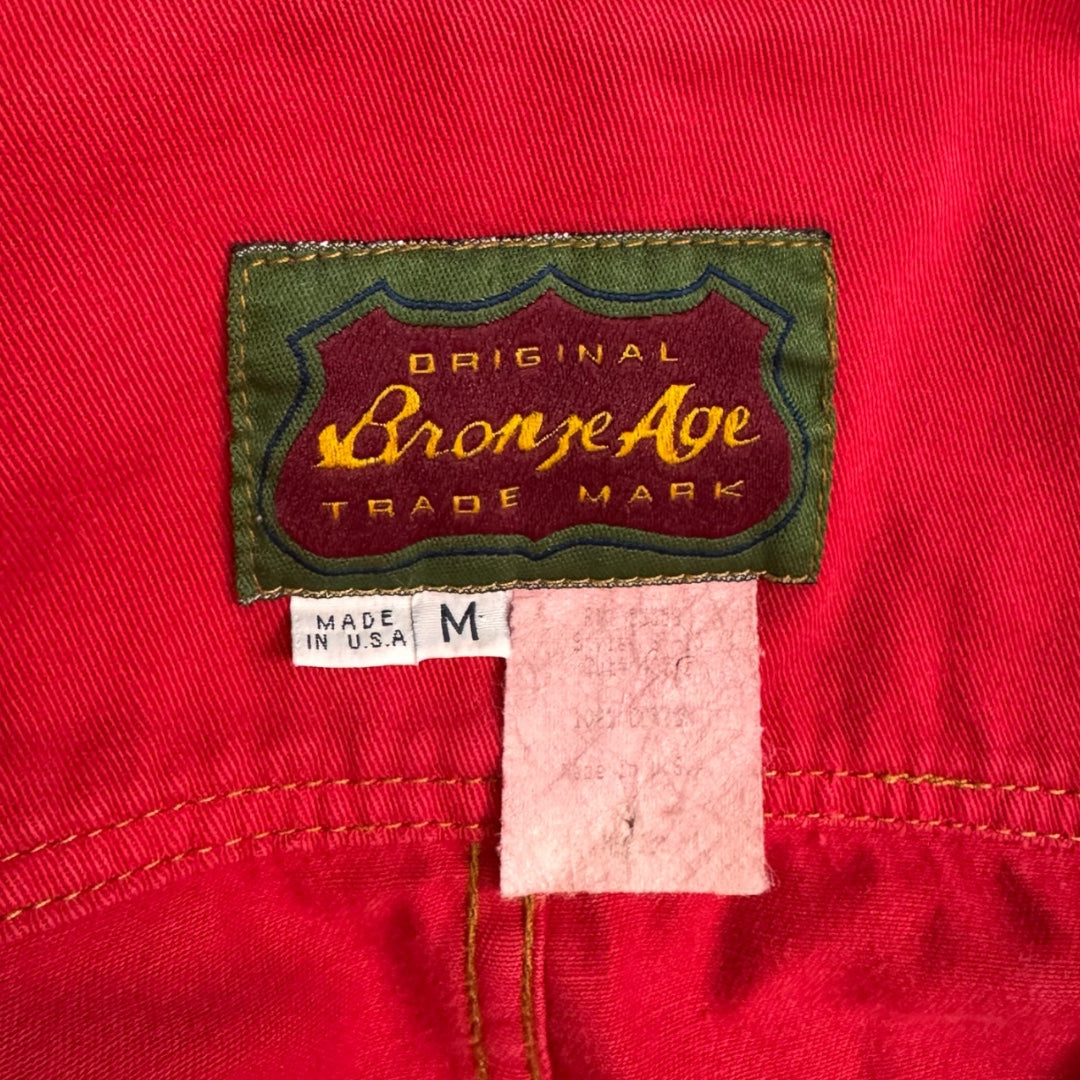 BRONZE AGE Coverall Red 90's USA Made Denim Jacket Size M
