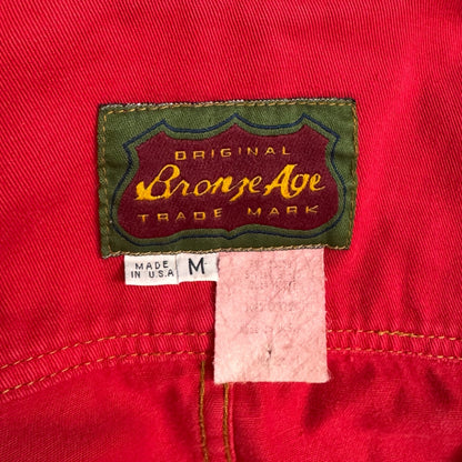 BRONZE AGE Coverall Red 90's USA Made Denim Jacket Size M