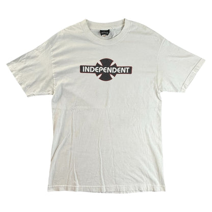 【INDEPENDENT】インディペンデント ネームロゴプリントTシャツ（ホワイト）/ 90’s / NHSタグ / L
