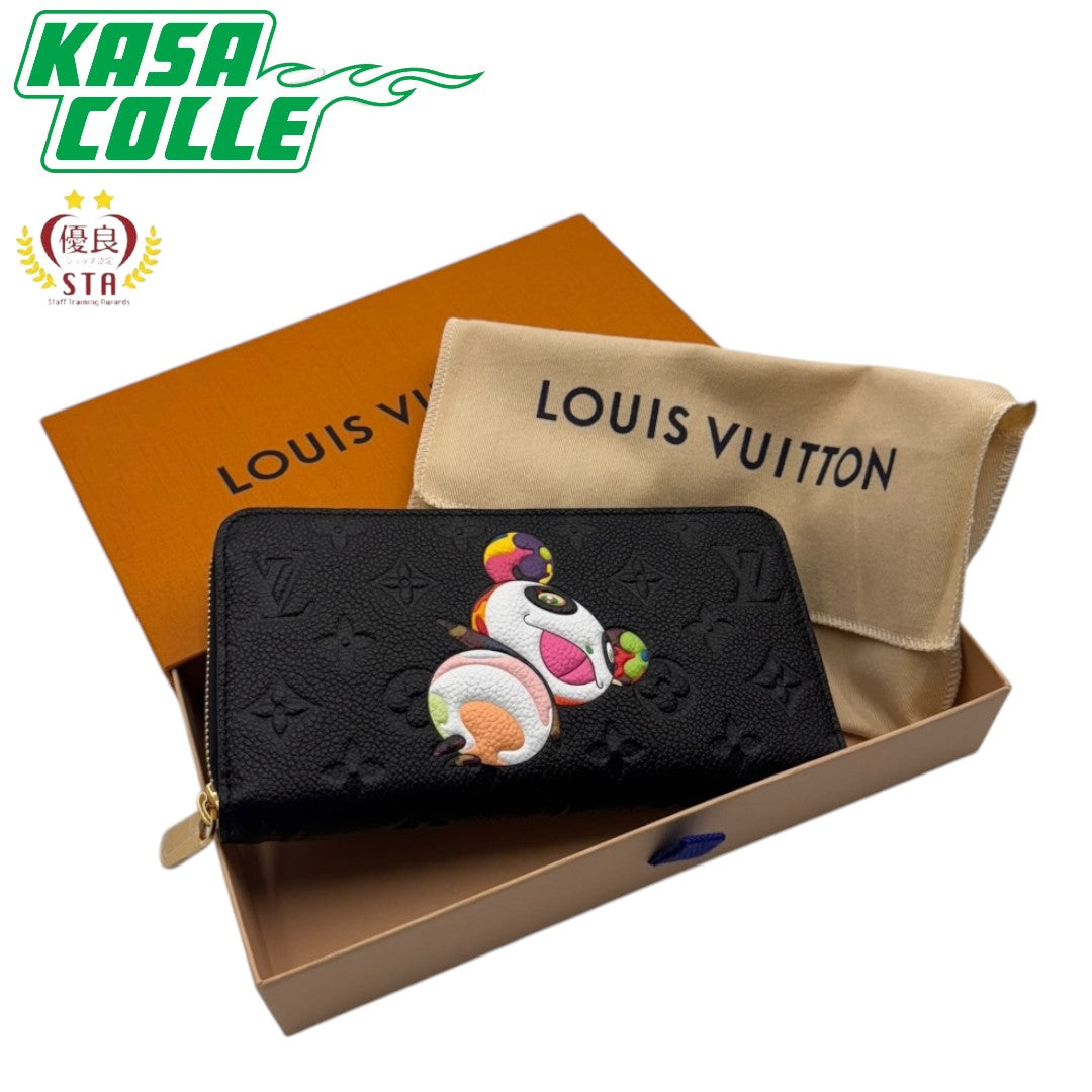[LOUIS VUITTON] Louis Vuitton Japan Limited Edition Zippy Wallet, Takashi Murakami Collaboration Long Wallet, Black