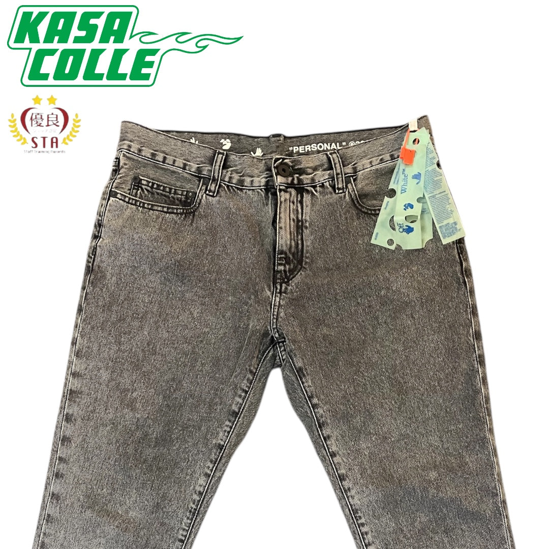 [OFF-WHITE] Off-White Chemical Wash Straight Denim Pants (Tag Included) Size: 33