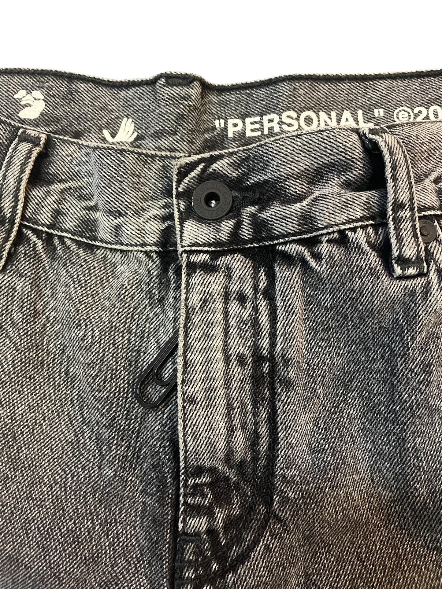 [OFF-WHITE] Off-White Chemical Wash Straight Denim Pants (Tag Included) Size: 33