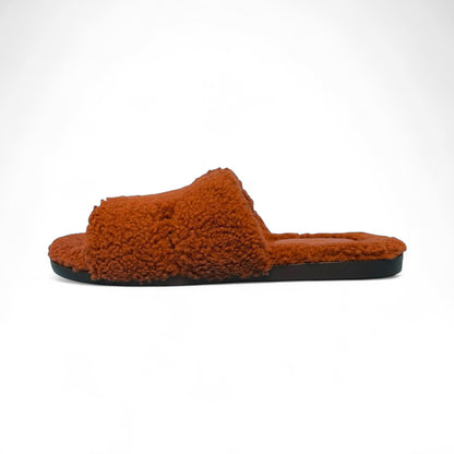 Hermes Oran Cognac Sheepskin Sandals