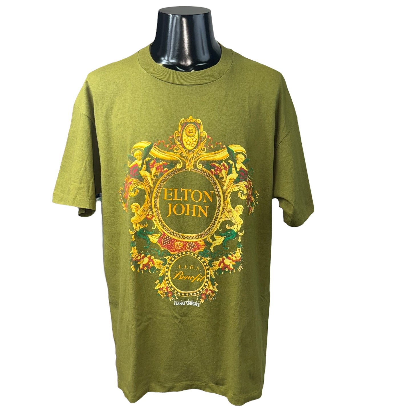 【ELTON JOHN】エルトンジョン "A.I.D.S Benefit Concert STYLED BY GIANNI VERSACE" Tシャツ XL
