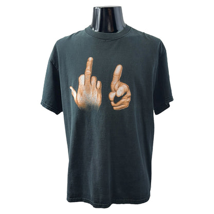 【F××k You Hand Sign】ハンドサインTシャツ 90’s L