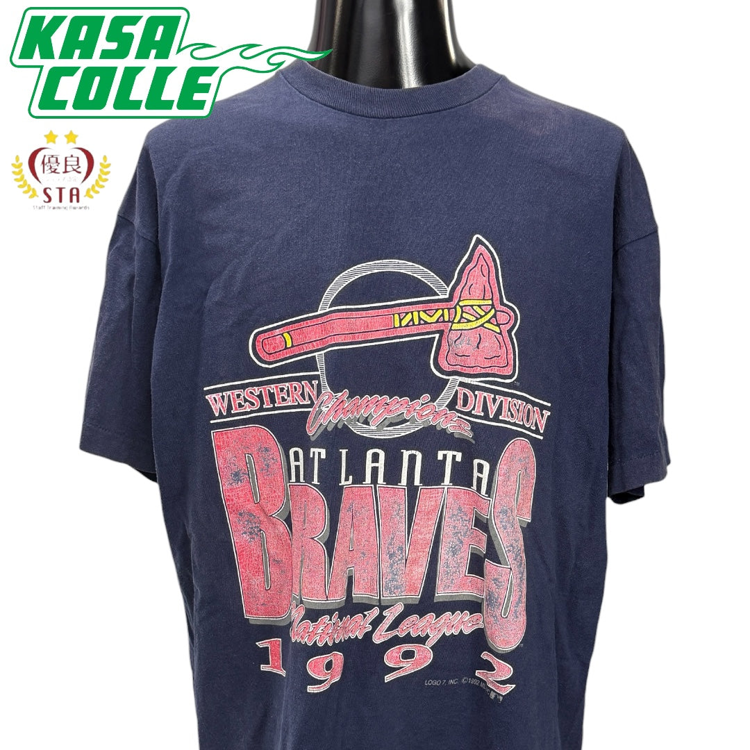 【ATLANTA BRAVES】アトランタ・ブレーブス "1992NL Western Division Champions" 90's Vintage Tシャツ