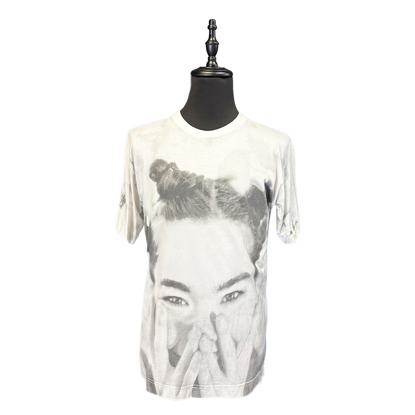 【Bjork】 ビョーク MONOCHROME FACE OVP it takes courage to enjoy it BRIGHTGREENタグ Vintage Tシャツ L