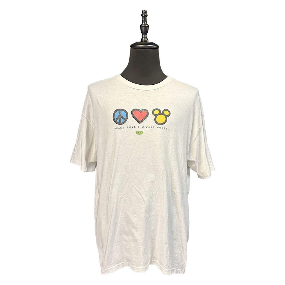 【DISNEY】ディズニー PEACE LOVE MICKEY 90’s Vintage Tシャツ 2XL