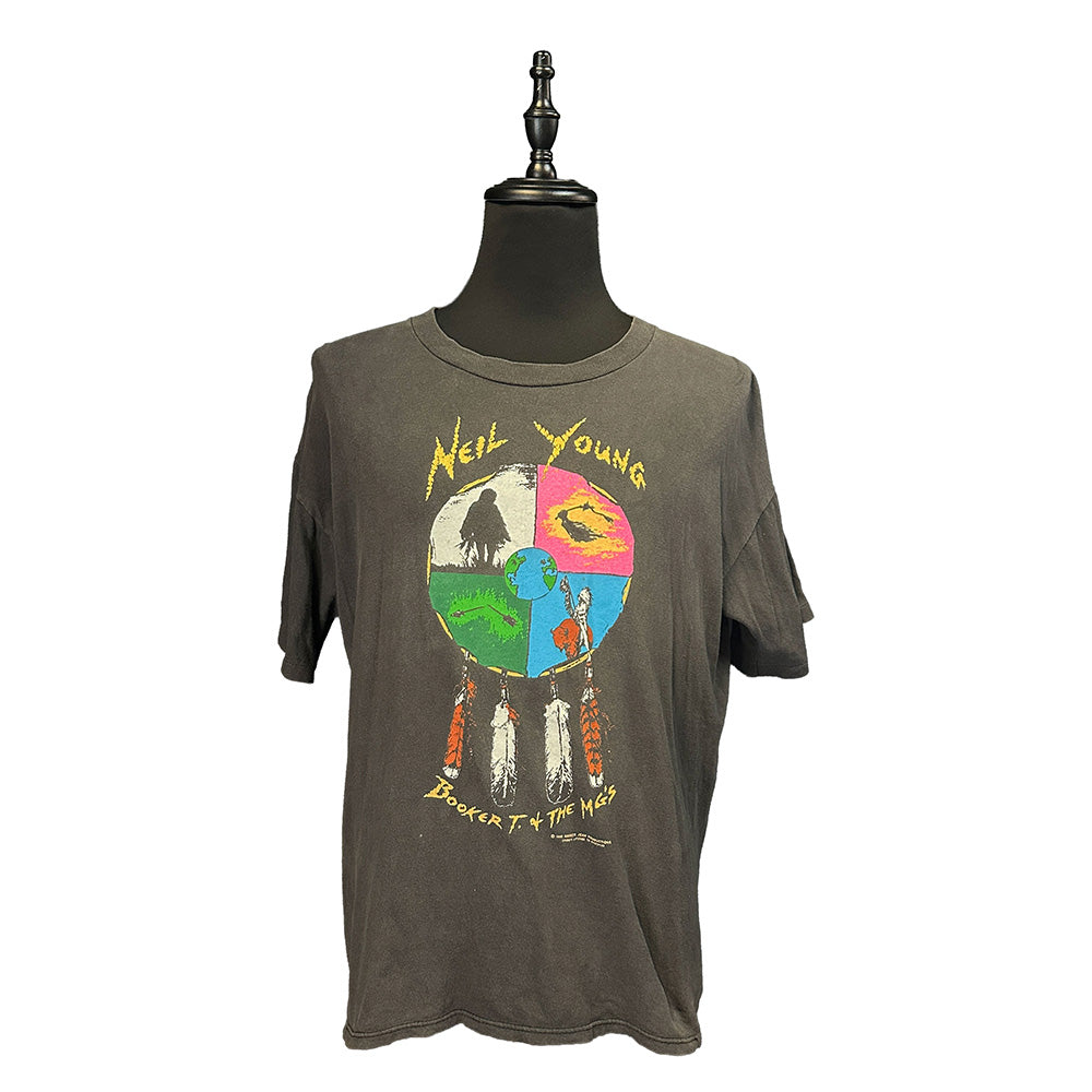 NEIL YOUNG "with Booker T and the MG's World Tour '93" 90's Vintage T-shirt, Size XL