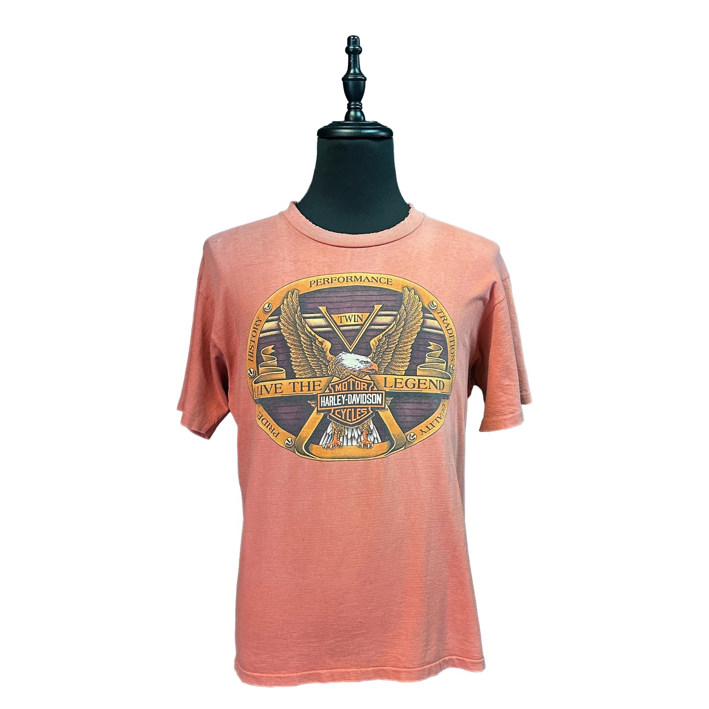 [HARLEY DAVIDSON] Harley-Davidson "LIVE THE LEGEND" Eagle 90's Vintage T-shirt, Size L