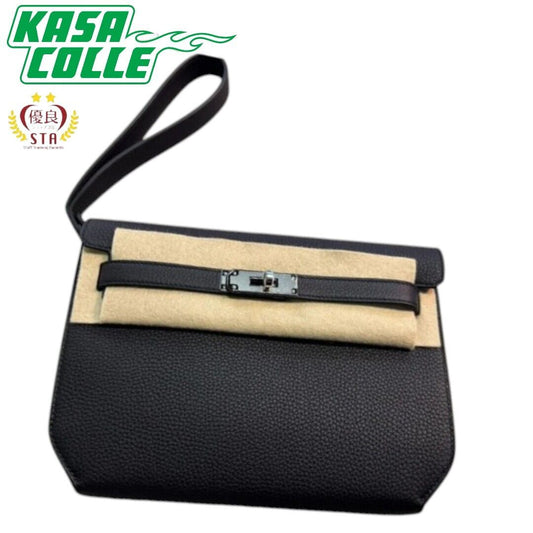 [HERMES] Hermes Kelly Depeche 25 Black with Silver Hardware