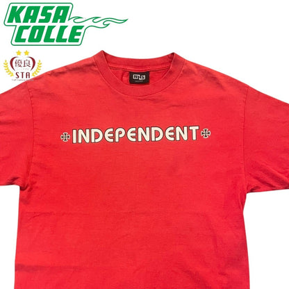 【INDEPENDENT】インディペンデント NHSタグ アイアンクロスロゴプリントTシャツ L