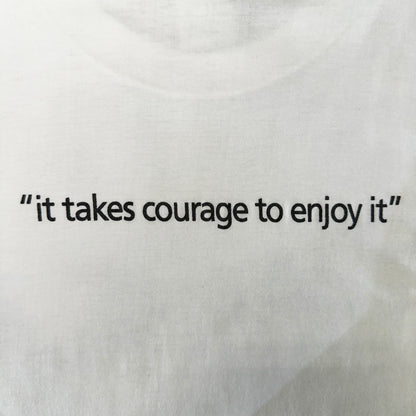 【Bjork】 ビョーク MONOCHROME FACE OVP it takes courage to enjoy it BRIGHTGREENタグ Vintage Tシャツ L