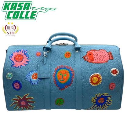 【LOUIS VUITTON】ルイヴィトン  草間彌生 / キーポル・バンドリエール 50 / トリヨン・モノグラム レザー/ FACES / ブルー / M21713 / 新品未使用