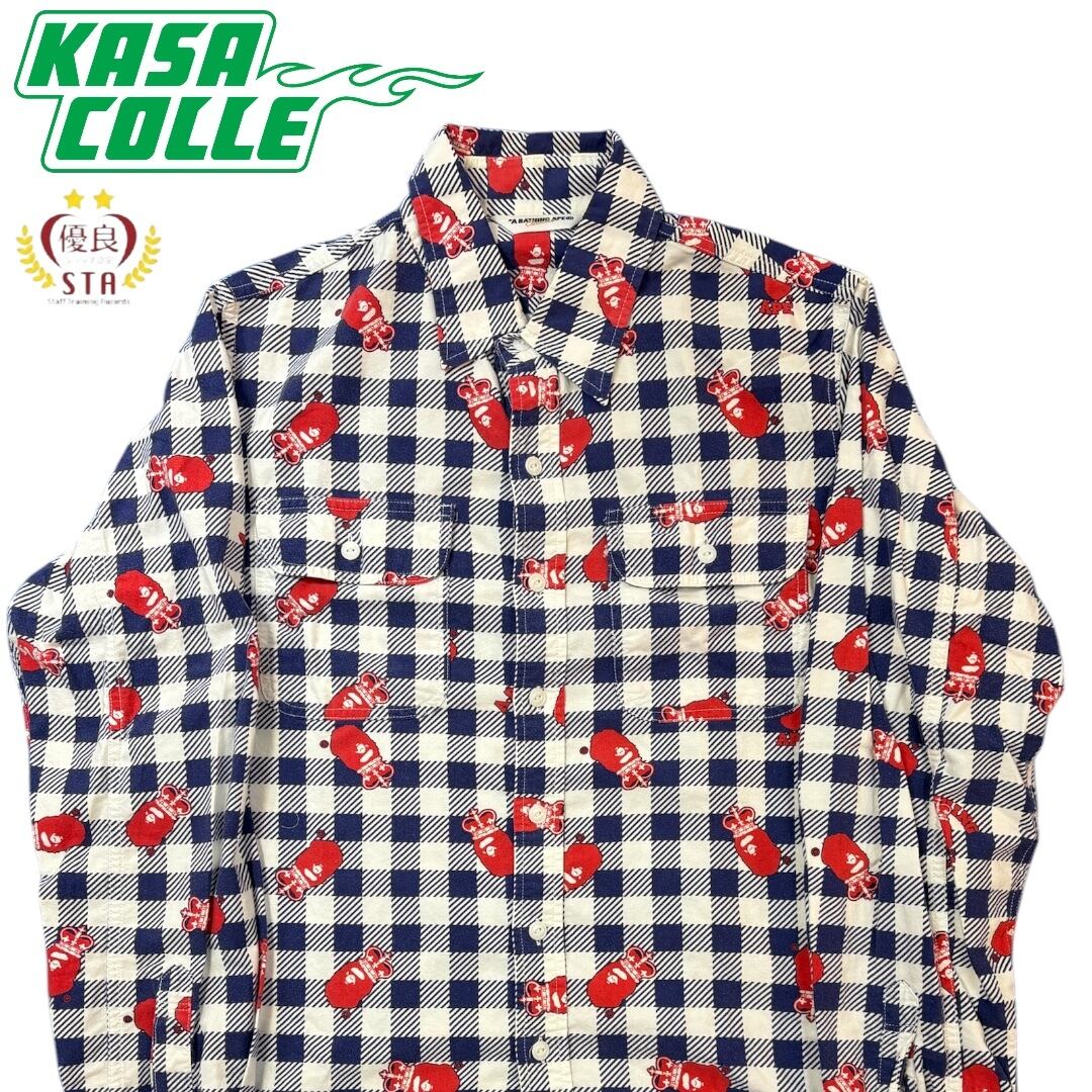 A BATHING APE Classic Crown Check Shirt (Size XL)