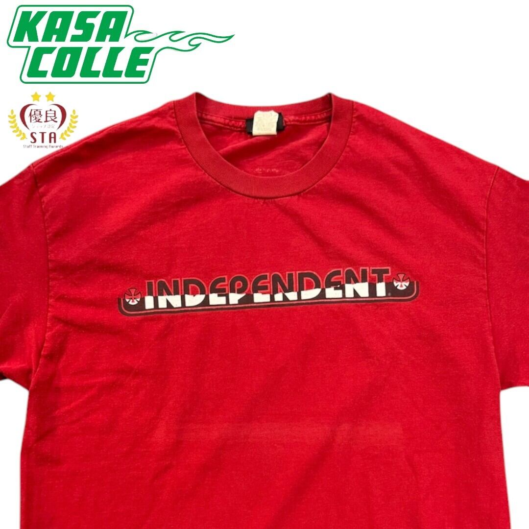 [INDEPENDENT] Independent Logo Print T-Shirt, Red, 90's, NHS Tag, Size L