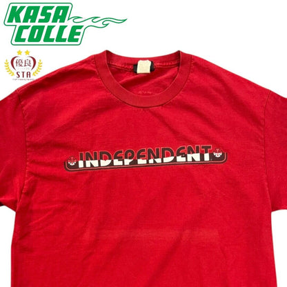 [INDEPENDENT] Independent Logo Print T-Shirt, Red, 90's, NHS Tag, Size L