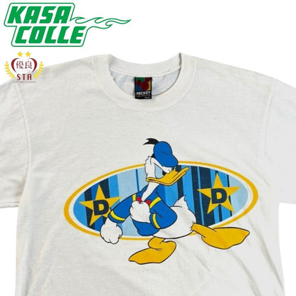 【DONALD DUCK】ドナルドダック Vintage Tシャツ 90’s White Body  タグ：MICKEY UNLIMITED｜ディズニーオリジナル L
