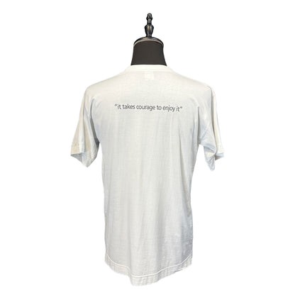 【Bjork】 ビョーク MONOCHROME FACE OVP it takes courage to enjoy it BRIGHTGREENタグ Vintage Tシャツ L