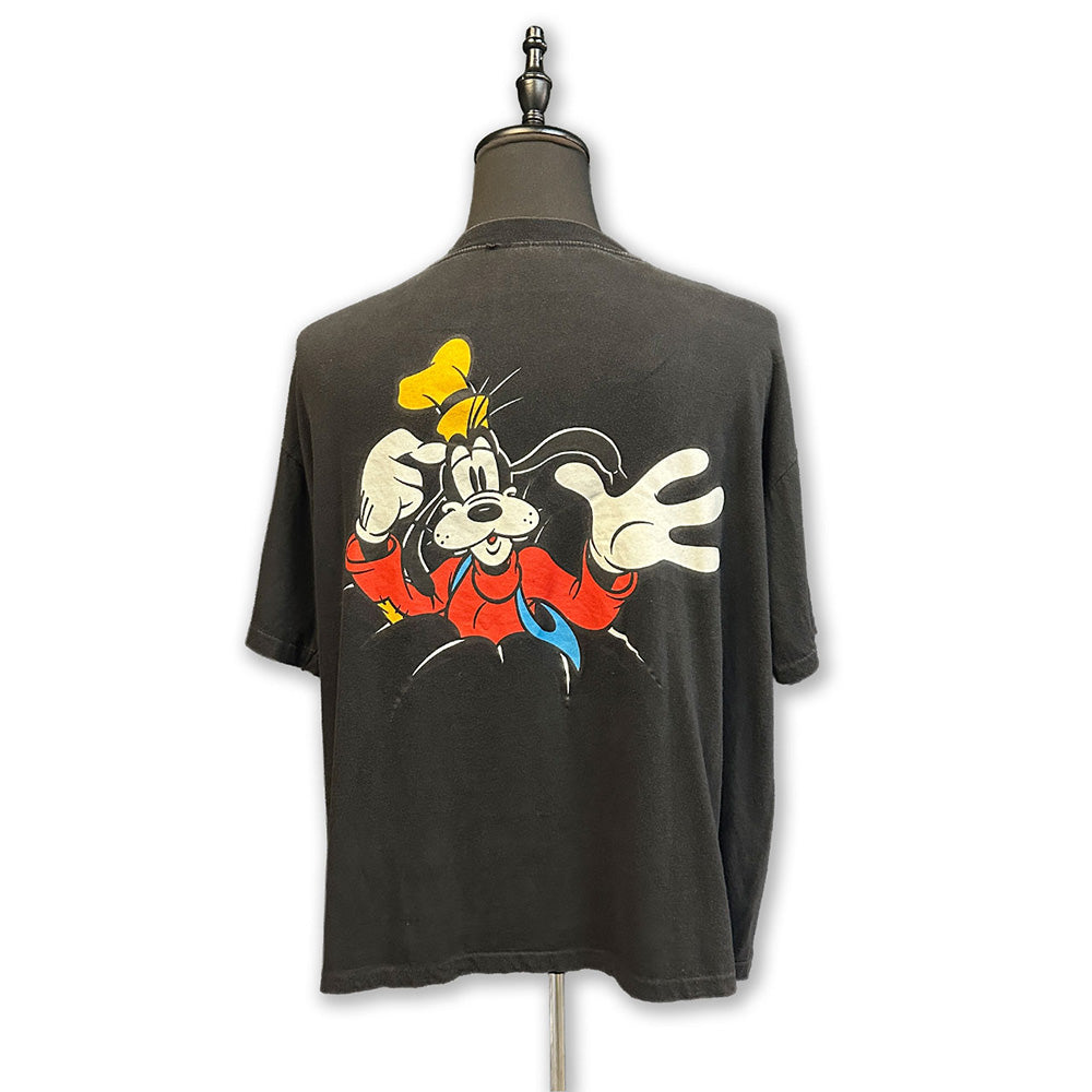 【DISNEY】 ディズニー Goofy グーフィー Trick art print Vintage Tシャツ XL相当